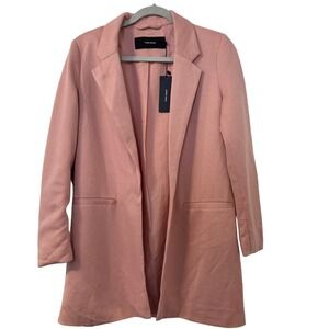 Vero Moda Janey Long Blazer Size 6 Pink NWT Chic Minimalist Business Casual